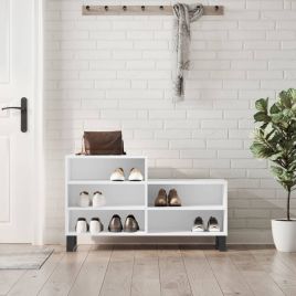 Shoe Cabinet White 102x36x60 cm Engineered Wood