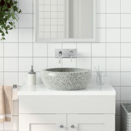 Countertop Basin Grey Round Î¦41x14 cm Ceramic