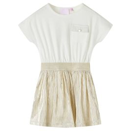 Kids' Dress with Short Sleeves Ecru 104