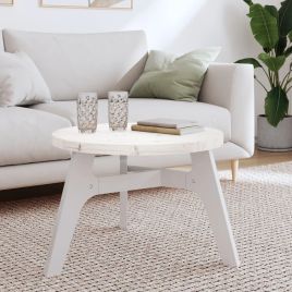 Table Top Round White Ø60x3 cm Solid Wood Pine