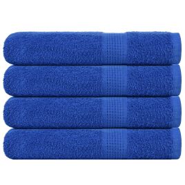 Towels 4 pcs Blue 100x200 cm 360 gsm 100% Cotton