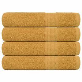 Towels 4 pcs Gold 100x200 cm 360 gsm 100% Cotton