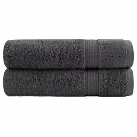 SOLMERE Premium Hand Towels 2Pieces Anthracite 50x100cm 600gsm