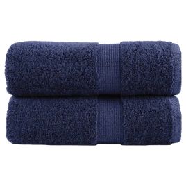 SOLMERE Premium Wash Towels 2Pieces Navy Blue 30x30cm 600gsm