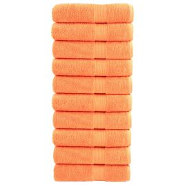 SOLMERE Premium Shower Towels 10 Pieces Orange 70x140 cm 600 gsm