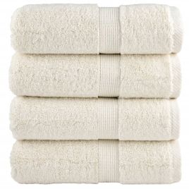 SOLMERE Premium Guest Towels 4 Pieces Cream 30x50 cm 600 gsm