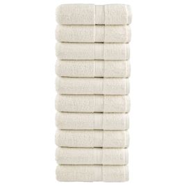 SOLMERE Premium Guest Towels 10 Pieces Cream 30x50 cm 600 gsm