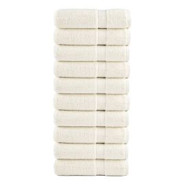 SOLMERE Premium Shower Towels 10 Pieces Cream 70x140 cm 600 gsm