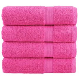 SOLMERE Premium Hand Towels 4 Pieces Pink 50x100 cm 600 gsm