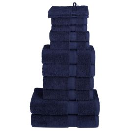 SOLMERE 12 Piece Premium Towel Set Navy Blue 600 gsm