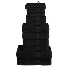 SOLMERE 12 Piece Premium Towel Set Black 600 gsm
