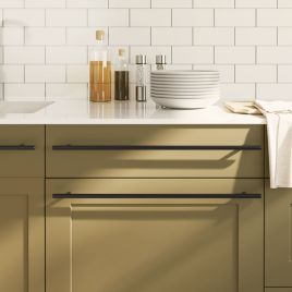 Cabinet Handles 5 Pcs Black 480mm Stainless Steel