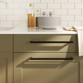 Cabinet Handles 5 Pcs Black 320mm Stainless Steel