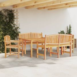 5 Pcs Garden Dining Set Solid Wood Teak
