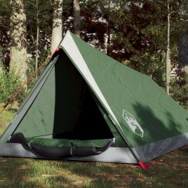 Camping Tent 2 Persons Green 200x120x88/62 cm 185T Taffeta