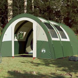 Camping Tent 4 Persons Green 483x340x193 cm 185T Taffeta