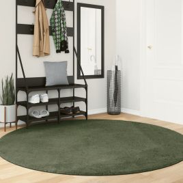 Rug HUARTE Short Pile Soft and Washable Forest Green 200 cm