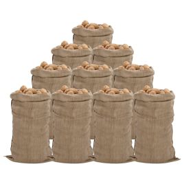 Jute Sacks 10 Pieces 65x135 cm 100% Jute 340 gsm