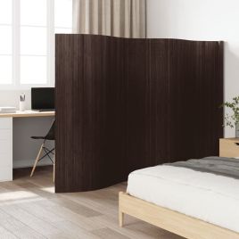 Room Divider Dark Brown 165x400 cm Bamboo