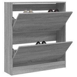 Shoe Cabinet Grey Sonoma 80x21x87.5 cm Engineered Wood