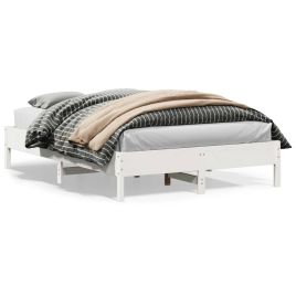 Bedframe White 150x200cm King Size Solid Wood Pine