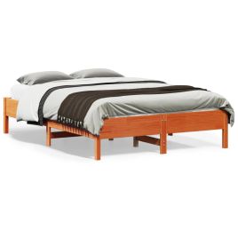 Bedframe Wax Brown 140x190cm Solid Wood Pine