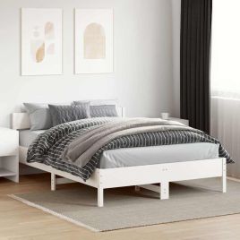 Bedframe White 140x200cm Solid Wood Pine