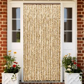 Fly Curtain Beige and Brown 90x200 cm Chenille