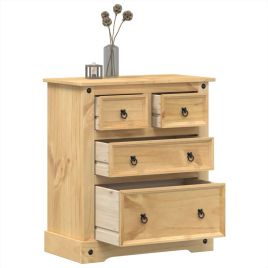 GRACE II Oak Finish Chest of Drawers - Medium-sized, 4 Drawers