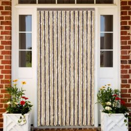 Fly Curtain Dark Brown and Beige 118x220 cm Chenille