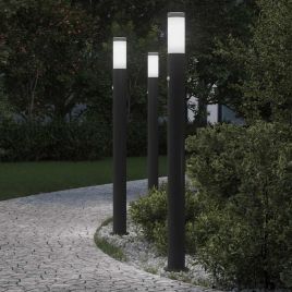 TONGLEN Bollard Lights with Sensor 3pcs 110 cm Stainless IP44 Steel