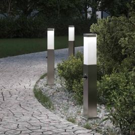 TONGLEN Bollard Lights with Sensor 3 pcs 50 cm Stainless IP44 Steel