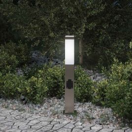 TONGLEN Bollard Light with Outlet 50 cm Stainless IP44 Steel