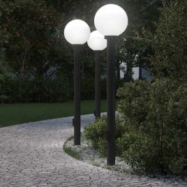TONGLEN Bollard Lights with Outlet 3 pcs 120 cm IP44 - Black