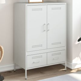 Highboard White 68x39x101.5 cm Steel