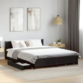 Bedframe with Drawers Black 135x190cm Double