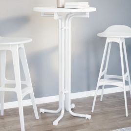 Dining Table White 60x110 cm Engineered Wood and Steel