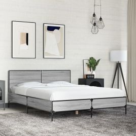 Bedframe Grey Sonoma 140x190cm