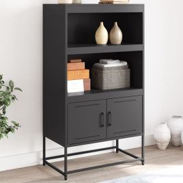 Highboard Black 68.5x38.5x123.5 cm Steel
