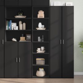 Highboard Black 45x41x185 cm Engineered Wood