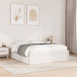 Bedframe White 140x190cm Solid Wood Pine