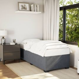 Bedframe Dark Grey 90x190cm Single Velvet