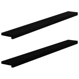 Window Sills 2 pcs Dark Brown 140x15x2 cm Solid Wood Oak