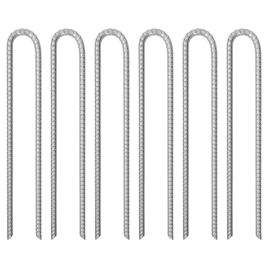 Tent Pegs 6 pcs U-shaped 41.5 cm 12 mm Galvanised Steel