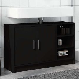 Sink Cabinet Black 90x29x55 cm Engineered Wood