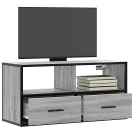 TV Cabinet Grey Sonoma 80x31x39.5 cm Engineered Wood and Metal