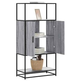 Highboard Grey Sonoma 68x35x139 cm Engineered Wood and Metal
