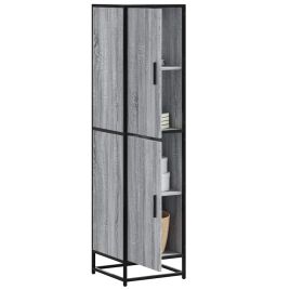 Highboard Grey Sonoma 35.5x35x139 cm Engineered Wood and Metal