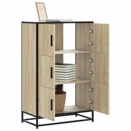 Highboard Sonoma Oak 68x35x106.5 cm Engineered Wood and Metal