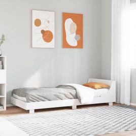 Bedframe White 100x200cm Solid Wood Pine